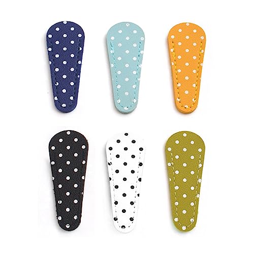6 Pieces Scissors Cover Safety Synthetic Leather Sheath Protector - color: Multicolors With Dots