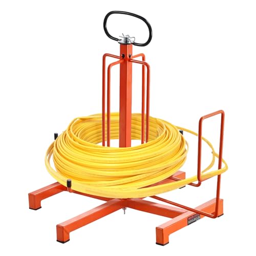 VEVOR Cable Dispenser, Floor or Stud Mounted, Wire Spool Rack, Portable Wire Rack Dispenser with Anti-Slip Metal Handle for Wiring Transport, Swivel Eyelet, for Electrical, Industrial and Retail Use - style: Wire Dispenser