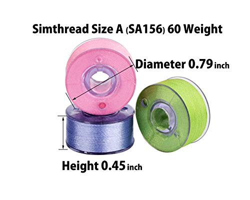 Simthread 25pcs Size A SA156 Prewound Bobbin Thread - Assorted Colors - color: 60wt Assorted Colors