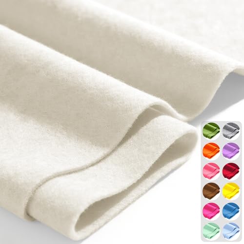 Ivory 36" X 36" Felt Fabric Sheet - 1.6mm Thickness - color: Ivory, size: 36" x 36"