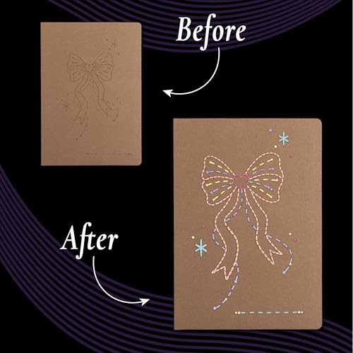 Unwynd Notebook Embroidery Kits Pretty for Adults, Beginners, Cross-Stitch - style: Notebook Embroidery Kit Pretty