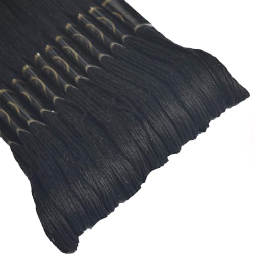 Embroidery Floss - Cross Stitch Threads - Friendship Bracelets Floss - Crafts Floss 24 Skeins Per Pack and Free Set of 2Embroidery Needles and 1Needle Threader（Black） - color: 24 black, size: 24skeins
