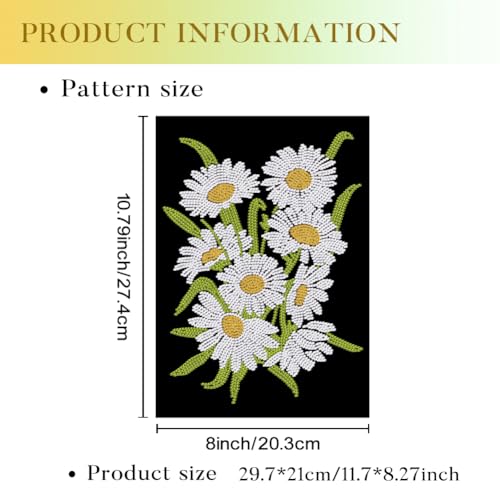 1 Pc Flower Iron on Rhinestones Transfer, Daisy Flower HotFix Iron on Patch Transfer Decals Floral Crystal Heat Transfer Clothing Repair Decor for T-Shirt Hat Jacket Decor DIY Accessories - style: Daisy Flower