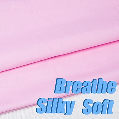 2 Yard Pink Cotton Fabric,Natural Cotton Poplin Fabric by The Yard, 59 Inches Wide 100% Cotton Fabric,Soft Embroidery Muslin Quilting Material for Sewing Material Apparel Cloth - color: Pink, size: 2 Yards