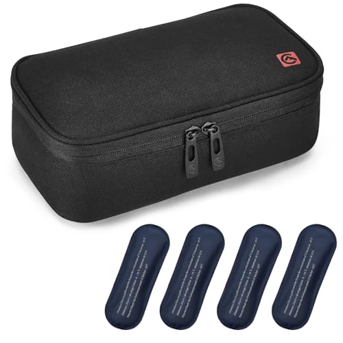 ALLCAMP Insulin Travel Cooler Case, Large Capacity, 4 Ice Packs, Black - color: Black