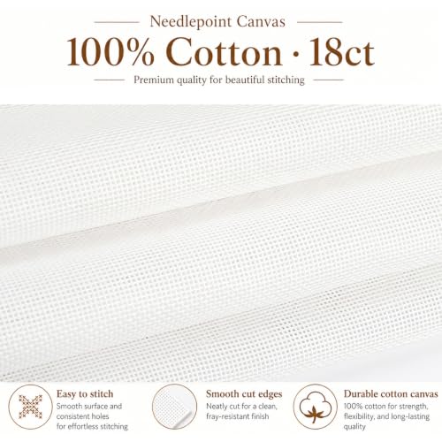 18 Mesh Roll Blank Needlepoint Canvas 15.7"x60" No Folds to Stitch
