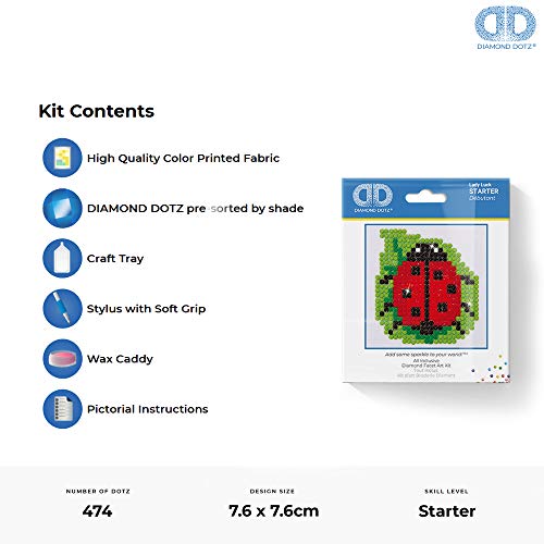 DIAMOND DOTZ Lady Luck Ladybug Diamond Painting Kit for Adults with Gems - size: 1.1811 x 5.11811 x 5.90551