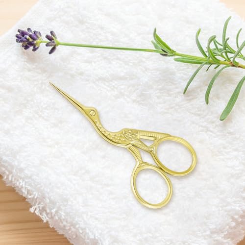 Golden Stork Embroidery Scissors Stainless Steel Sharp Tip Sewing Scissors for Everyday Use, Art Work, Needlework (1 Pcs 3.6Inch) - style: 1 Pcs 3.6Inch