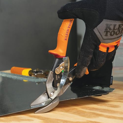 Klein Tools 2400L Left-Cutting Offset Snips, Aviation Tin Snips with Forged Blade for Precision Sheet Metal Cutting - style: Left-Cutting
