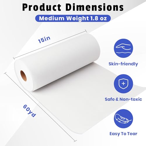 HORHIZA Tear Away Embroidery Stabilizer 15"x 60 Yd Roll - size: 15"×60 yds