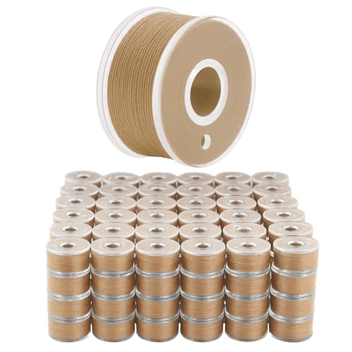 Mandala Crafts Tan 15J SA156 Prefilled Bobbin Thread, 144 PCs - color: Tan, size: Size A 144 X 142 Yards