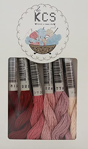 KCS 162 Yards(150 Meters) Mercerized Pearl Cotton Crochet Needlepoint Thread,Size 5,6 skeins,Mixed Color 03 - color: 6color03, size: 6 skeins