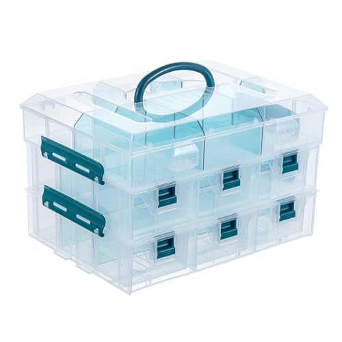 MyGift 11 Inch Craft Storage Organizer Case With 6 Drawers - color: Blue