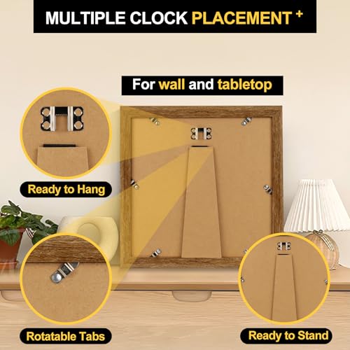 TOFOREVO 8x8 Picture Frames with 4x4 Mat Set of 2, Rustic Brown - color: Rustic Wood, size: 8x8