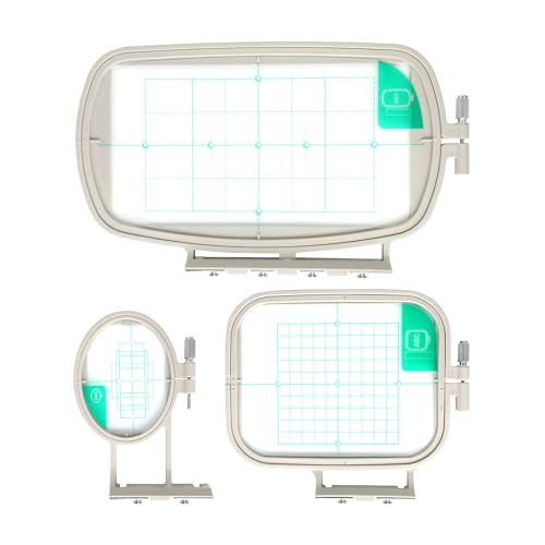 Sew Tech 3pcs Embroidery Hoops for Brother, 1x2.5 4x4 4x6.75in Frame Set