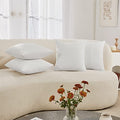 Deconovo Faux Linen Throw Pillow Covers for Sofa and Couch, Hidden Zipper - color: Linen Natural White, size: 18" x 18" (Pack of 4)