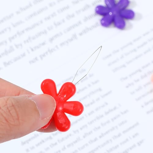 Needle Threaders for Hand Sewing, 40 PCS Cute Flower Head Embroidery Threader Colorful Wire Loop Sewing Threaders Kit for Sewings Embroidery Craft Knitting Quilting Cross Stitch Repair Clothing