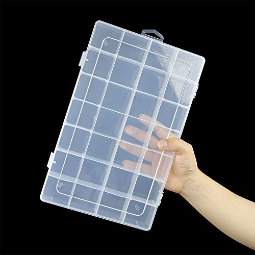 3Pack 28 Compartment Organizer Box with Parkical Adjustable Dividers, 28 Grids Plastic Storage Container for Jewelry, Craft DIY, Bead Organizer, Sewing, Dip Powder, Hair Accessories - size: 3 Pack 28 Compartment Organizer Box