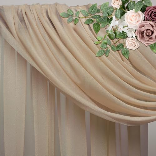Wedding Arch Draping Fabric 1 Panel Nude Sheer Backdrop Drapes - color: Nude, size: 1 Panel