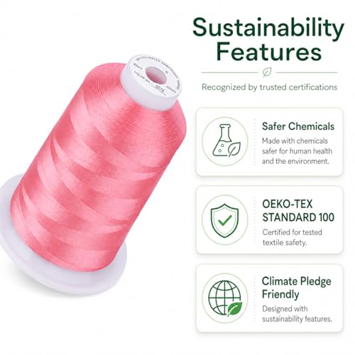 Simthread 5500Yds/5000M 40WT Polyester Embroidery Thread Dusty Pink S076 - color: Dusty Pink S076