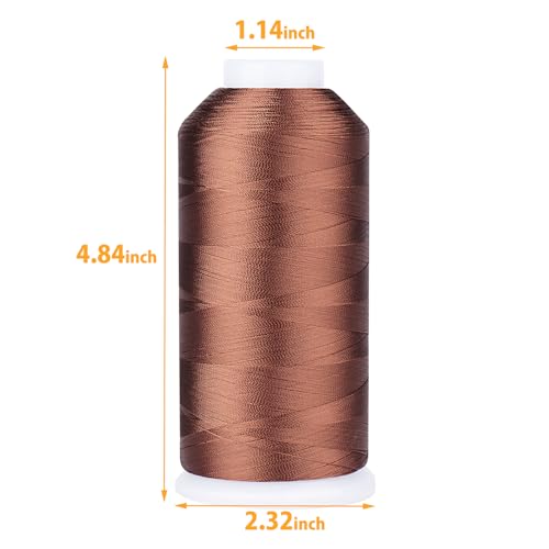 Simthread Rayon Embroidery Thread 5500 Yards, 40wt 100% Rayon Viscose for Commercial and Domestic Machines - Sienna 1058 - color: Sienna1058