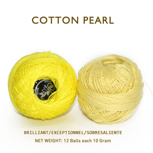 Double Mercerized Egyptian Long Staple Cotton Pearl Thread Ball 10 Grams Rainbow Color 12 Colors per Box for Crochet Hardanger Kniting Hand Sewing,Macaron Pastel CreamPalette - color: Macaron Pastel Cream Palette