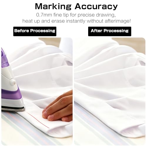 heat erasable pens for fabric sewing and quilting, fabric markers for sewing, embroidery fabric pen, disappearing ink pen for fabric, sewing supplies. heat erasable fabric marking pens.