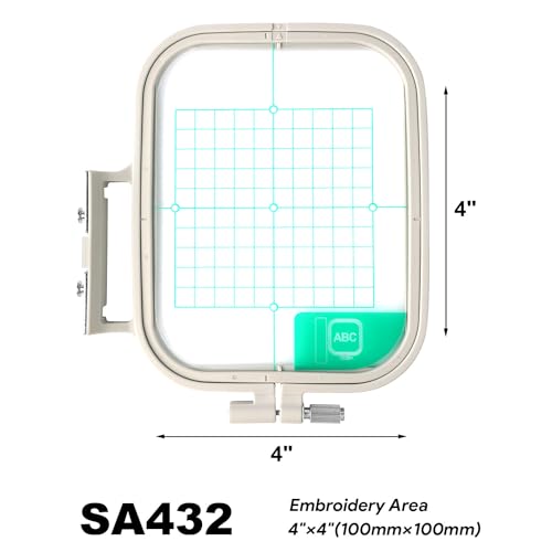 Sew Tech Embroidery Hoop for Brother, 4x4in 100x100mm SA432 EF62 Frame - size: 4" x 4" - SA432