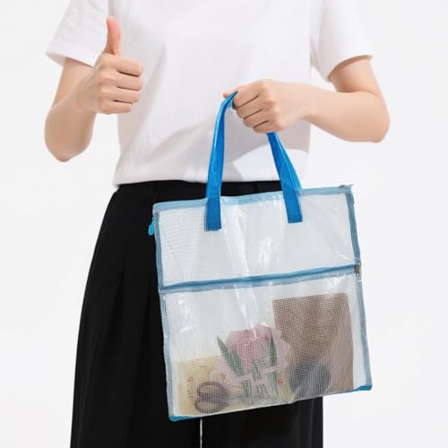 15.7×15.7 Inch Sewing Project Bag, 4 Pack Jumbo Sew Project Bags for Quilting and Needlepoint Supplies with Handle and Zipper Organizer for Art Chart Embroidery Storage