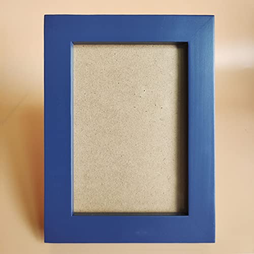 3.5x5 Picture Frames Blue Solid Wood Frame, Plastic Panel (Film Needs to be Removed) Table or Wall.Front Window Opening 3x4.5 inch. - color: Blue, size: 3.5x5