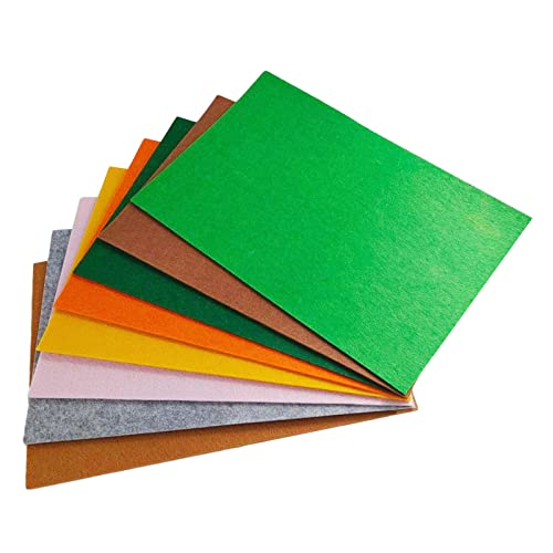 Jtnohx Stiff Felt, 2mm Thick Felt Sheets for Crafts, 8"x12" Hard Felt Fabric Squares 8Pcs for DIY Projects (Yellow Brown Series) - color: Yellow Brown Series