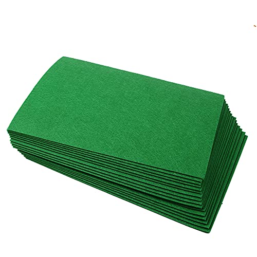 Polyester Felt Sheet Stiff 15 Sheets 20 x 30 cm(7-7/8 X 11-7/8 in 5/64 in Thick) (Green) - color: Green
