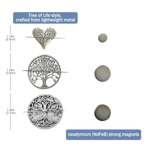 PARKUVALLEY Magnetic Needle Minder, 3pcs Tree of Life - size: 3pcs Tree of Life