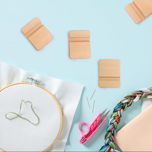 4 PCS Embroidery Hoop Display Base, Beech Wood Double Slots Embroidery Frames Stand Cross Stitch Hoop Holder for DIY Art Crafts Decor Display