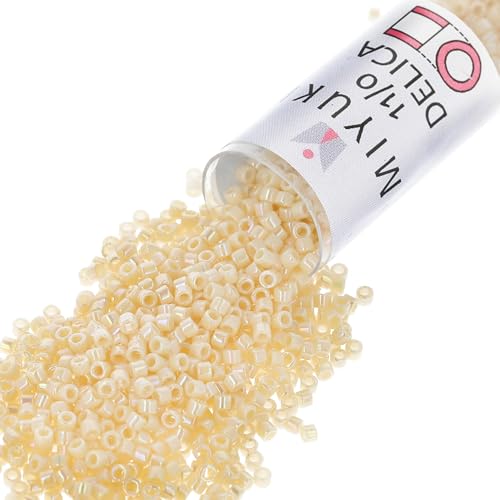 Miyuki Delica Seed Beads - color: DB0157 - Opaque Ivory AB