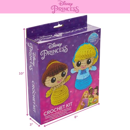 Disney Princess Crochet Kit for Beginners - Cinderella & Belle Craft Kit - color: Cinderella and Belle