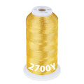 Simthread 2700 Yards Metallic Embroidery Machine Thread - Gold MS-002, 40wt High-Sheen King Spool, Smooth Running & Break Resistant for Commercial & Home Embroidery Machines - color: Gold MS-002