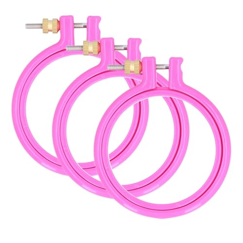 Plastic Embroidery Hoop, 3PCS 3 Inch Small Cross Stitch Hoop Adjustable Embroidery Ring Hoop Round Sewing Circle Ring for Art Craft Sewing - size: 3in