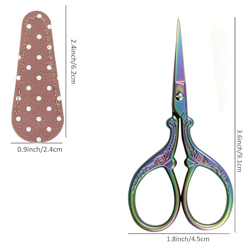3.6 Inch Small Embroidery Scissors for Sewing & Crafting - Mini Sharp Craft Scissors with PU Leather Cover, Perfect for Cross Stitch, Knitting & DIY Handicrafts - size: 3.6 Inch, style: Style AA1712