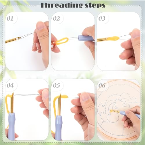 JSRQT Punch Needle Kit for Beginners, Handmade Punch Needle Embroidery Starter Kit for Adult Kids with Bird Pattern, DIY Craft Cross Stitch Rug Beginners Kit with Tool for Home Decor