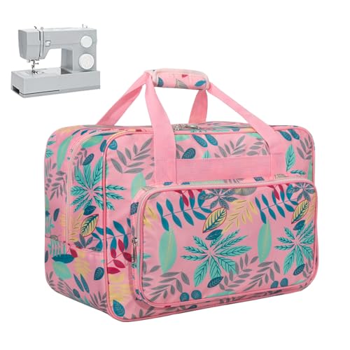 Sewing Machine Carrying Case, Sewing Machine Carrying Case Tote Bag Universal Handbag Organizer with Pockets and Handles Fits Most Standard Singers, Brothers, Janome - color: Pink