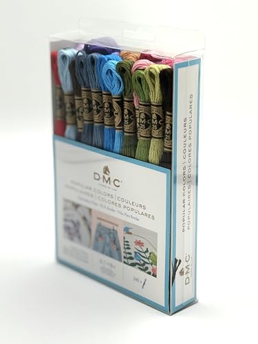 DMC 117F25-PC36 Embroidery Popular Colors Floss Pack, Colors may vary, 8.7-Yard, 36/Pack - color: Colors may vary, size: 8.7-Yards