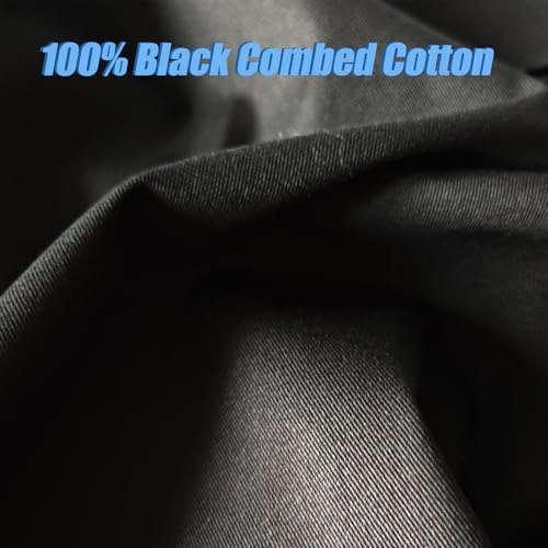 5 Yard Black Twill Cotton Canvas Fabric,Natural Thick Cotton Poplin Fabric by The Yard,59 Inches Wide 100% Cotton, Embroidery Muslin Quilting Fabric Material for Sewing Material Apparel Cloth - color: Black, size: 5 Yards