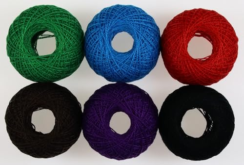 KCS Mercerized Pearl Cotton Thread Size 8 Crochet Needlework Embroidery Threads Ball (6, 13) - color: 13
