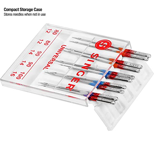 SINGER Universal Regular Point Machine Needles, Assorted Sizes, 20 Count - style: Universal