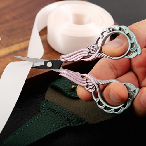 YOUGUOM Detail Scissors with Cover, Small Craft Shears - color: Pink