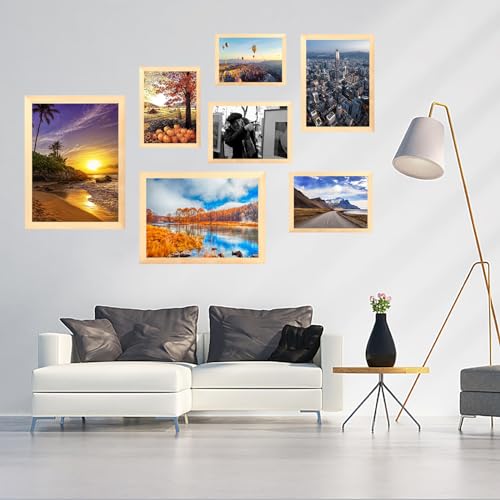 10x14 inch Wood Picture Frames for Wall Hanging,Diamond Painting Frames Rectangle Baby Scan Picture Frame for Family Walls Decoration,Anniversary,Wedding,Christmas,Halloween,Shower,Certificate - color: Natural, size: 10x14 inch