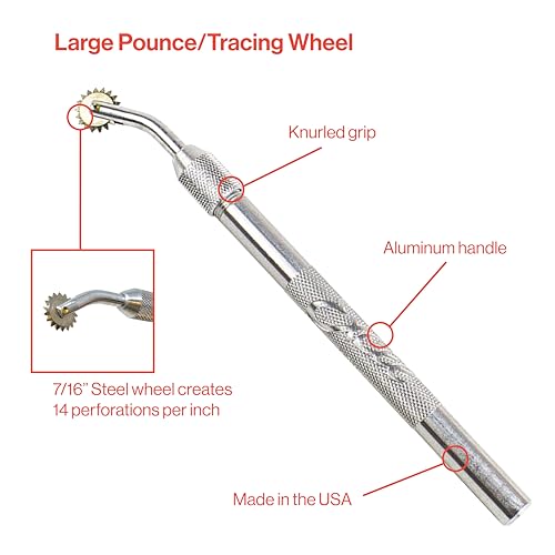Excel Blades Pounce Wheel 7/16-Inch Stainless Steel, Aluminum Handles - color: Silver