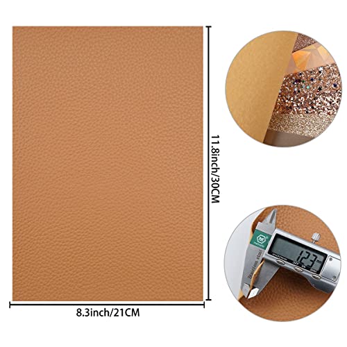 Litchi 7 Pack 8x12 Inch Faux Leather Sheets for Bow Earring, Easy to Cut Vinyl Fabric for Cricut, Durable Fade Resistant Leatherette Without Smell, Gold Series - color: Gold 7 Pack
