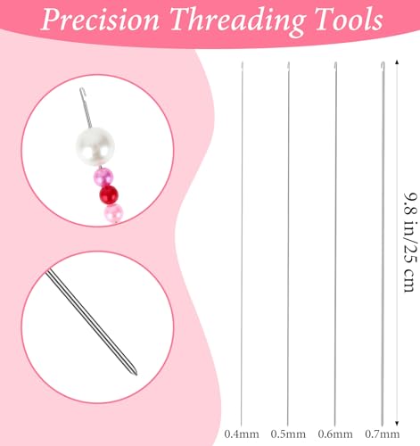 Bead Needles for Jewelry Making, 8 Pcs Beading Needles